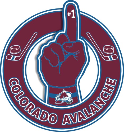 Number One Hand Colorado Avalanche logo iron on paper